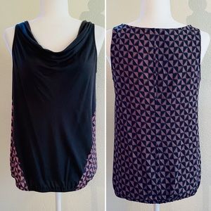Gap Gray Purple Sleeveless Top with Triangle Print Back